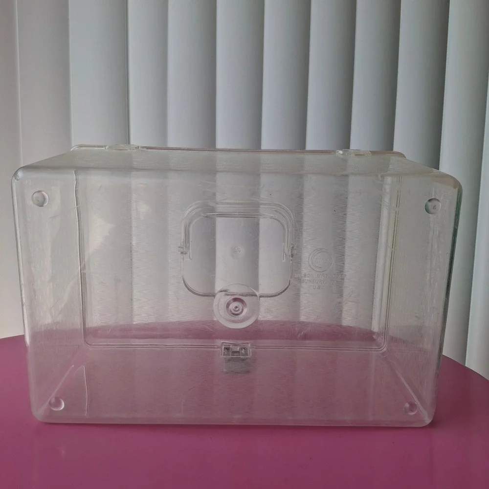 Wil-Hold Vintage Clear Plastic Sewing Box Craft Organizer 2 Removeable Trays